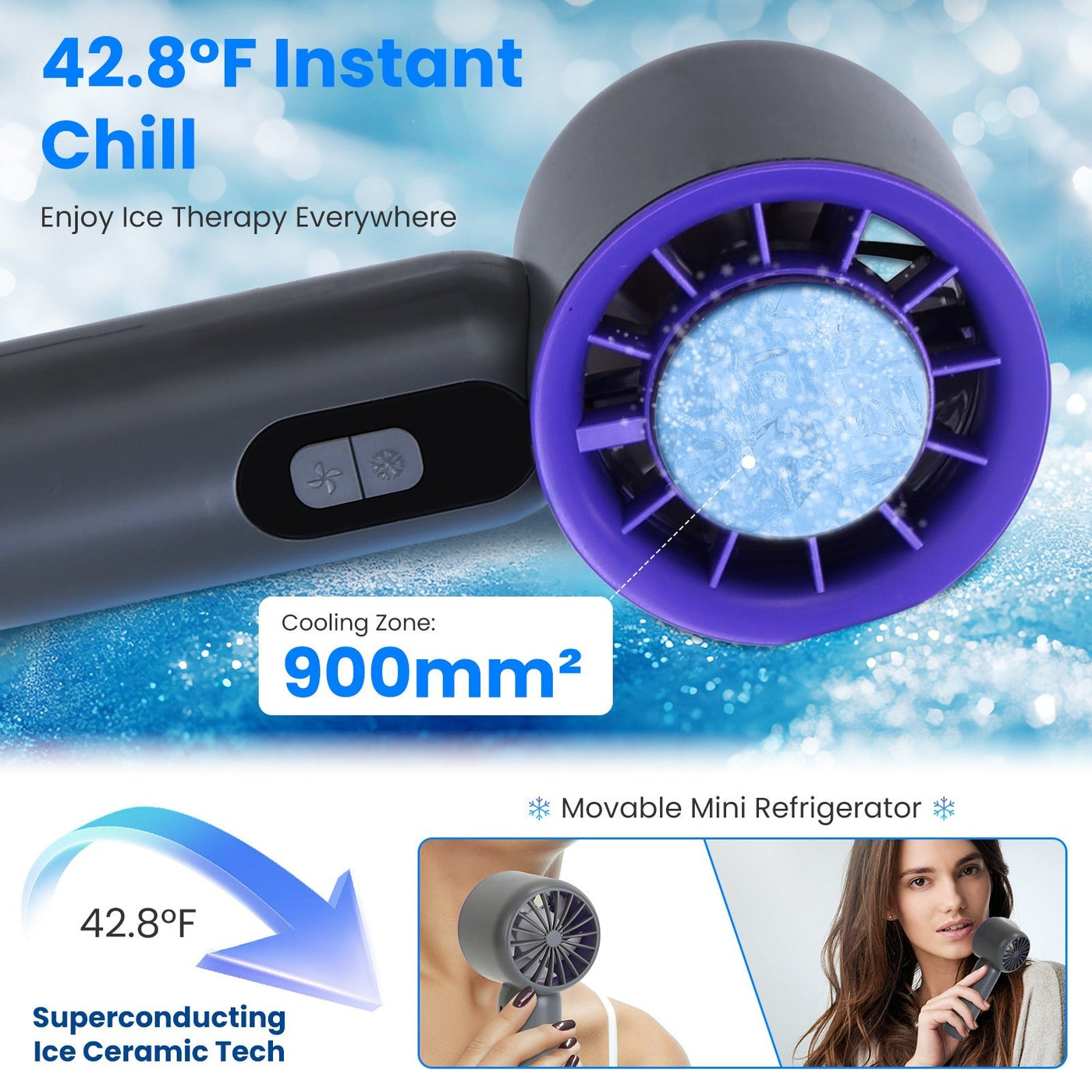 One Hundred Speed Handheld Fan With Ice Cooler High Speed Turbo Fan 3000mAh Rechargeable Hand Fan With LCD Display For Travel Camping Beach Outdoor - Backdrop BlissOne Hundred Speed Handheld Fan With Ice Cooler High Speed Turbo Fan 3000mAh Rechargeable Hand Fan With LCD Display For Travel Camping Beach Outdoor