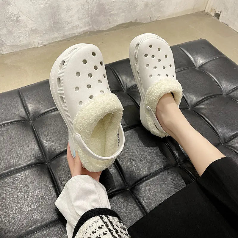 Cotton Slippers Women's Autumn And Winter Non - slip Soft Sole Platform Heel - Backdrop BlissCotton Slippers Women's Autumn And Winter Non - slip Soft Sole Platform Heel