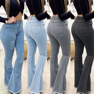 Women Fashion Elastic Ladies Jeans Pants - Backdrop BlissWomen Fashion Elastic Ladies Jeans Pants