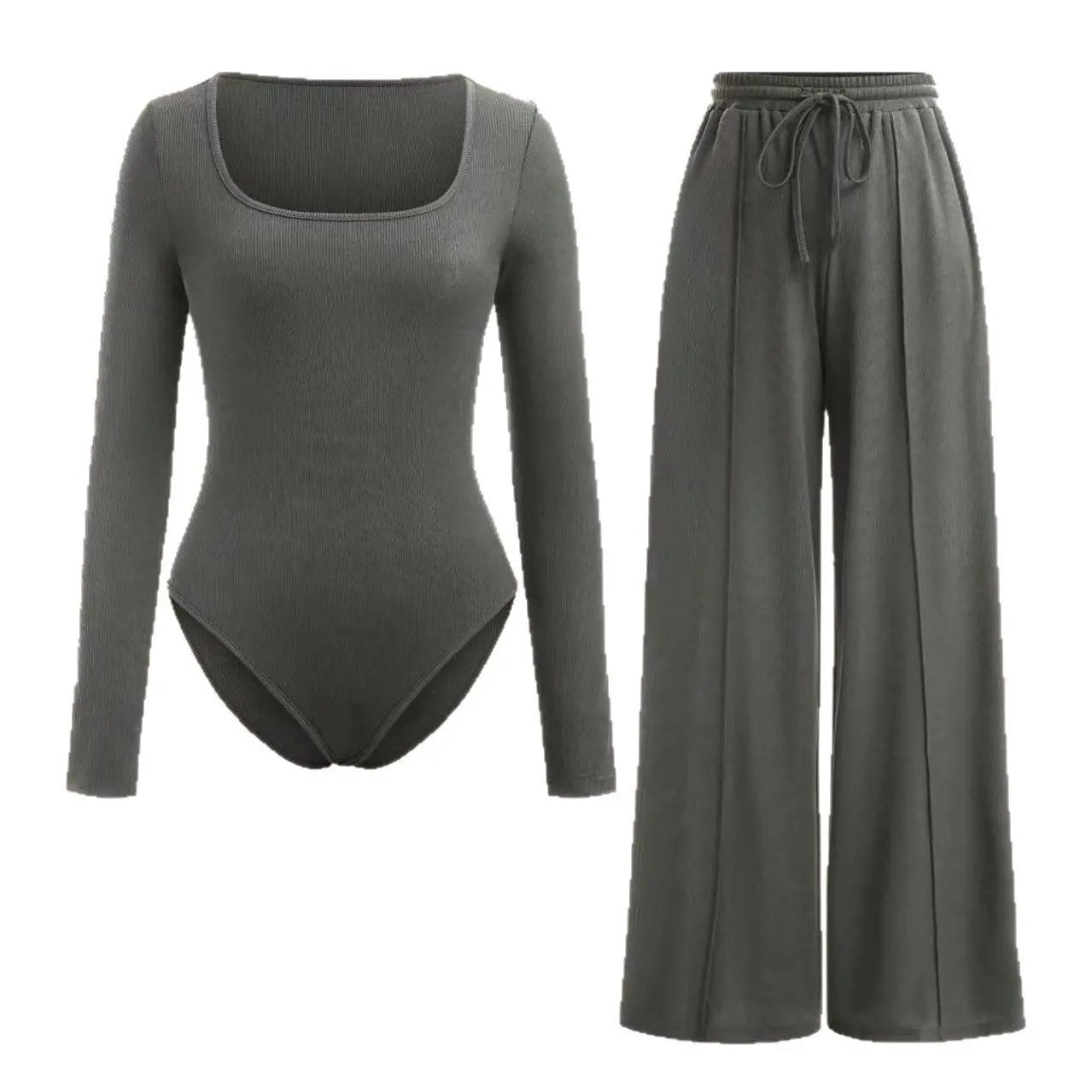 Sexy Slim Rib New Tight Square Collar Jumpsuit Trousers Suit Women - Backdrop BlissSexy Slim Rib New Tight Square Collar Jumpsuit Trousers Suit Women