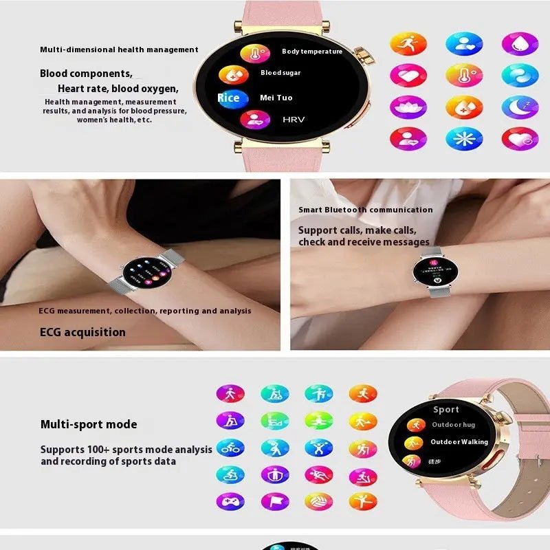 Smart Watch ET490 Sports Sleep Monitoring ECG Bluetooth Calling - Backdrop BlissSmart Watch ET490 Sports Sleep Monitoring ECG Bluetooth Calling