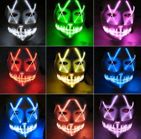 Halloween Led Glowing Full Face Mask - Backdrop BlissHalloween Led Glowing Full Face Mask
