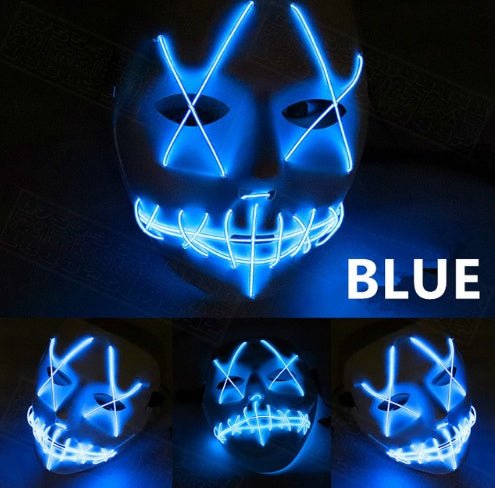 Halloween Led Glowing Full Face Mask - Backdrop BlissHalloween Led Glowing Full Face Mask