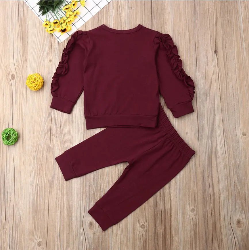Newborn Baby Boys Girls Ruffles Jumper Solid Long Sleeve Sweatshirt Tops Pants Infant Kids 2Pcs Outfits Clothes Set Fall Clothes - Backdrop BlissNewborn Baby Boys Girls Ruffles Jumper Solid Long Sleeve Sweatshirt Tops Pants Infant Kids 2Pcs Outfits Clothes Set Fall Clothes