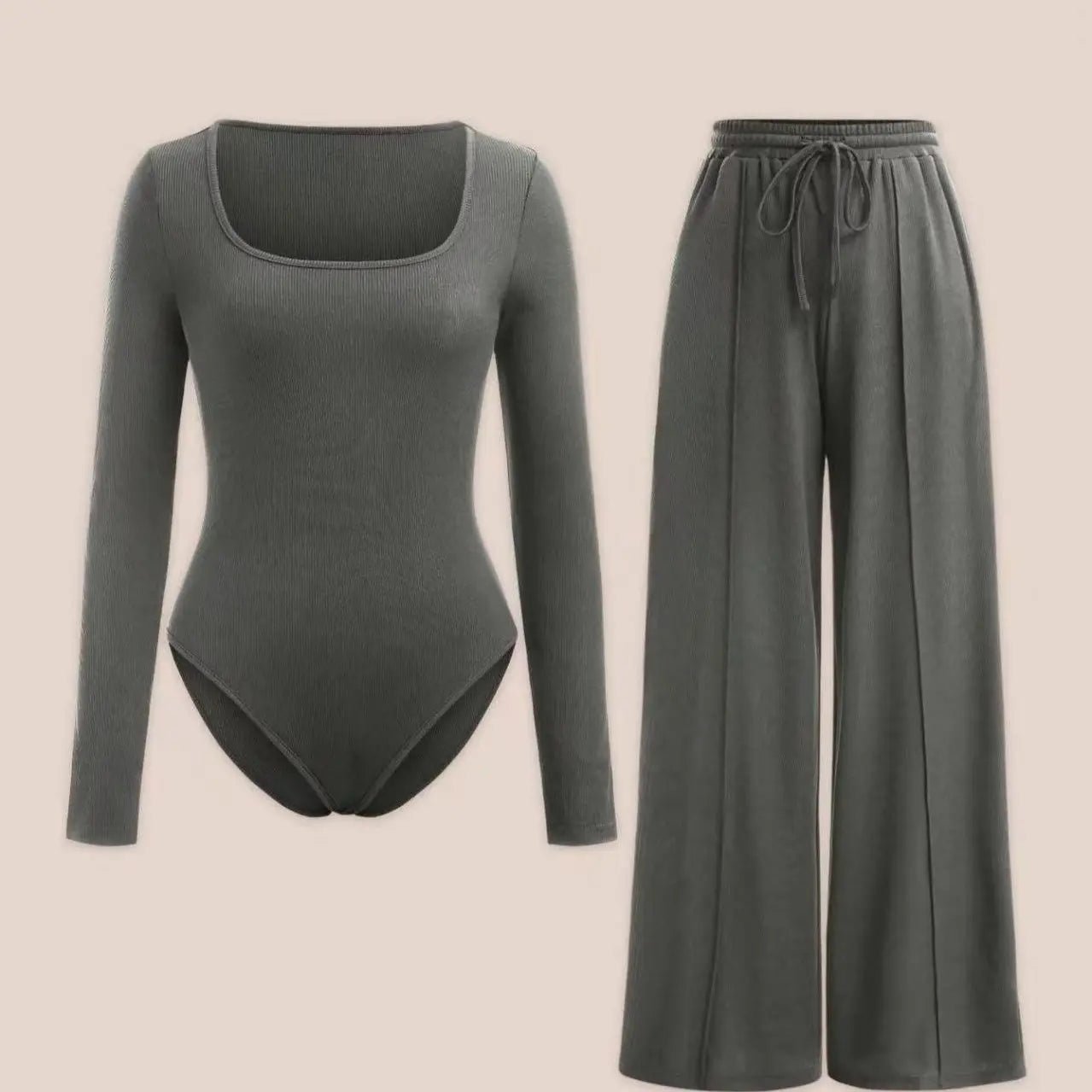 Sexy Slim Rib New Tight Square Collar Jumpsuit Trousers Suit Women - Backdrop BlissSexy Slim Rib New Tight Square Collar Jumpsuit Trousers Suit Women