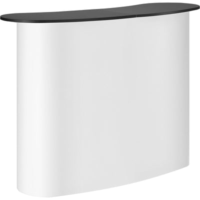 Portable Tradeshow Podium Table, 1300 X 465 X 950 Mm, Display Exhibition Counter Stand Booth Fair With Wall, Foldable Promotion Retail Bar Table Pop Up Podium With Storage Rack, Carrying Bag Backdrop Bliss