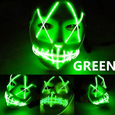 Halloween Led Glowing Full Face Mask - Backdrop BlissHalloween Led Glowing Full Face Mask
