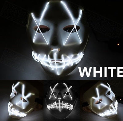 Halloween Led Glowing Full Face Mask - Backdrop BlissHalloween Led Glowing Full Face Mask