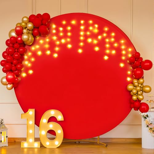 7.2 ft White Round Backdrop Cover with Lights Circle Wedding Arch Backdrop Cover with Fairy Lights for Bridal Shower Ceremony Birthday Baby Shower Photography Photo Shoot Background Decorations - Backdrop Bliss7.2 ft White Round Backdrop Cover with Lights Circle Wedding Arch Backdrop Cover with Fairy Lights for Bridal Shower Ceremony Birthday Baby Shower Photography Photo Shoot Background Decorations