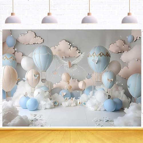 Dreamy Hot Air Balloon Backdrop Up Up and Away Adventure Photography Background Sky Clouds Travel Begins Baby Shower Decor Kids First Birthday Party Background Newborn Birthday Party Banner (7x5feet) - Backdrop BlissDreamy Hot Air Balloon Backdrop Up Up and Away Adventure Photography Background Sky Clouds Travel Begins Baby Shower Decor Kids First Birthday Party Background Newborn Birthday Party Banner (7x5feet)