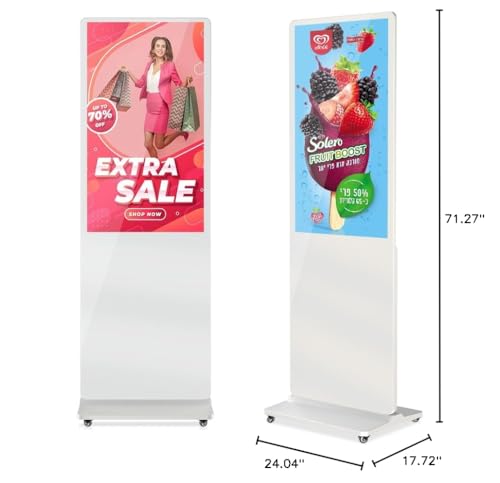 43 Inch Indoor Floor Standing Digital Signage Advertising Display Kiosk LCD Screen Commercial Totem Android System Vertical Poster with Auto Media Player - Backdrop Bliss43 Inch Indoor Floor Standing Digital Signage Advertising Display Kiosk LCD Screen Commercial Totem Android System Vertical Poster with Auto Media Player
