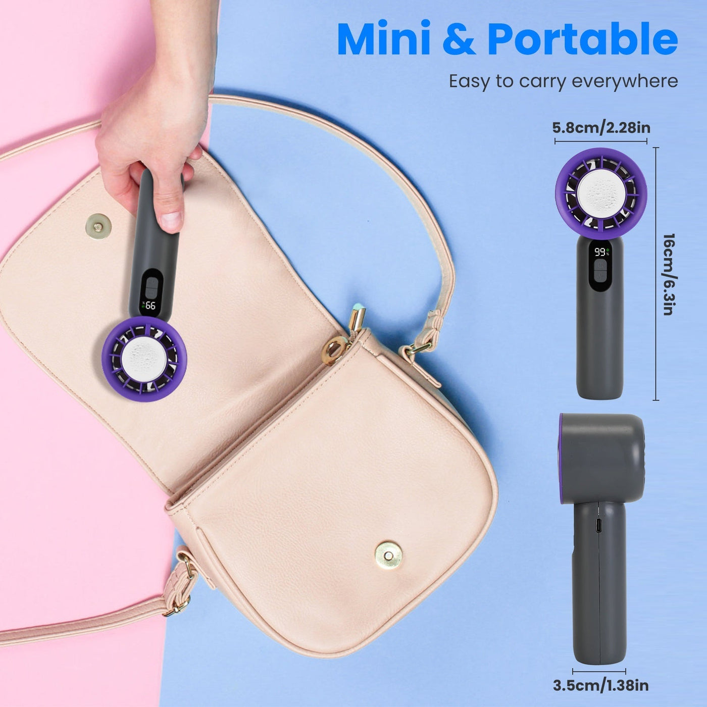 One Hundred Speed Handheld Fan With Ice Cooler High Speed Turbo Fan 3000mAh Rechargeable Hand Fan With LCD Display For Travel Camping Beach Outdoor - Backdrop BlissOne Hundred Speed Handheld Fan With Ice Cooler High Speed Turbo Fan 3000mAh Rechargeable Hand Fan With LCD Display For Travel Camping Beach Outdoor