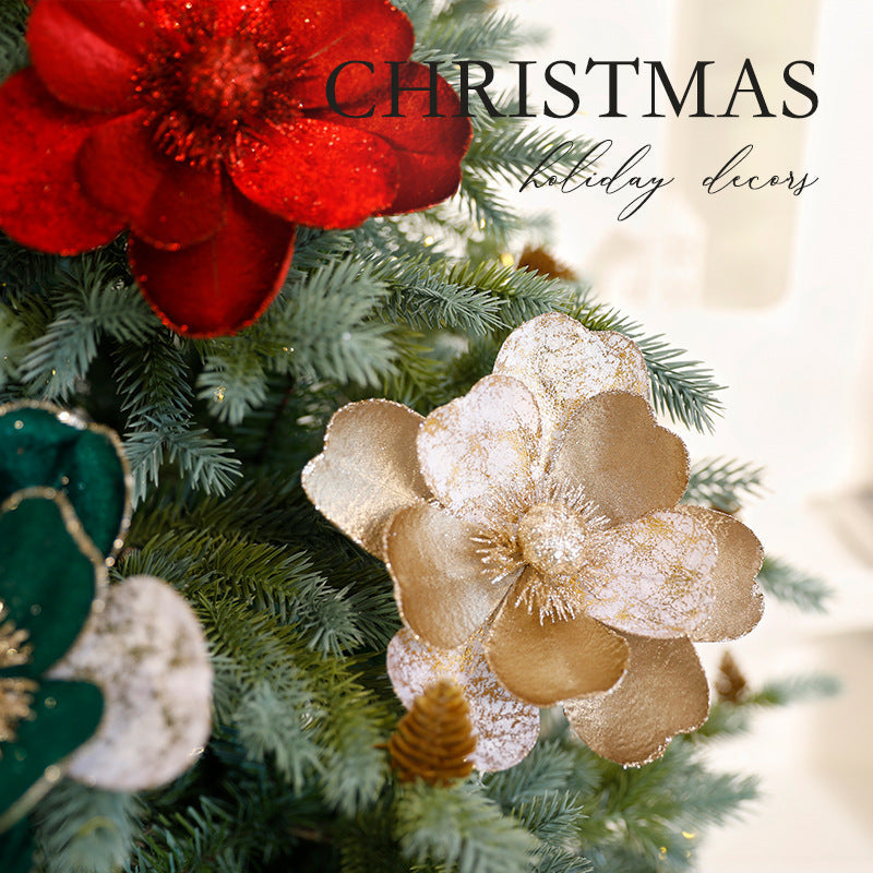 Christmas Flower Ornaments Christmas Tree Decorations Backdrop Bliss