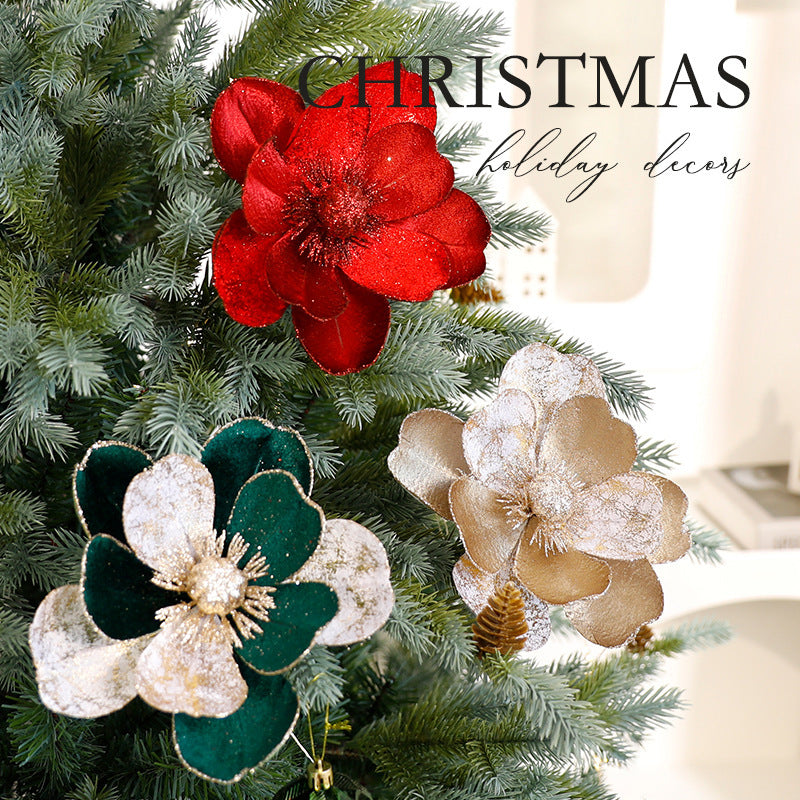 Christmas Flower Ornaments Christmas Tree Decorations Backdrop Bliss