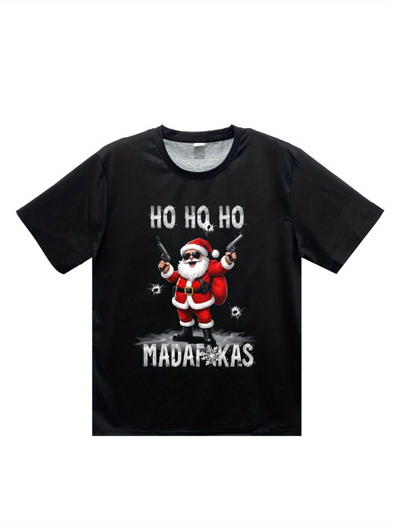 Men's Cool Santa Claus 3D Printed T-shirt - Breathable And Moisture Absorbing Casual Summer Round Neck Short Sleeve Top Backdrop Bliss
