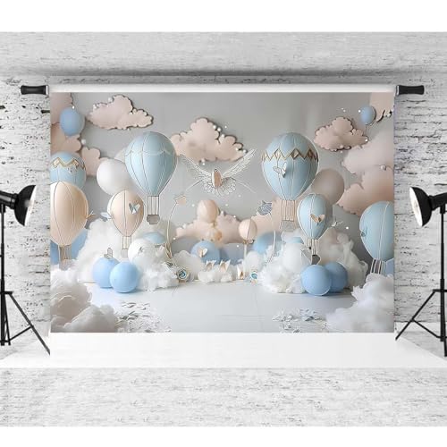 Dreamy Hot Air Balloon Backdrop Up Up and Away Adventure Photography Background Sky Clouds Travel Begins Baby Shower Decor Kids First Birthday Party Background Newborn Birthday Party Banner (7x5feet) - Backdrop BlissDreamy Hot Air Balloon Backdrop Up Up and Away Adventure Photography Background Sky Clouds Travel Begins Baby Shower Decor Kids First Birthday Party Background Newborn Birthday Party Banner (7x5feet)