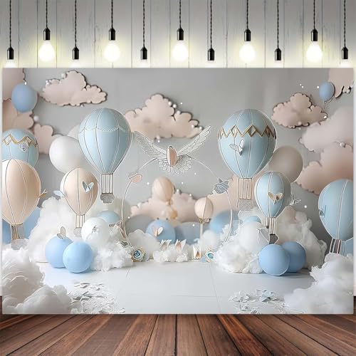 Dreamy Hot Air Balloon Backdrop Up Up and Away Adventure Photography Background Sky Clouds Travel Begins Baby Shower Decor Kids First Birthday Party Background Newborn Birthday Party Banner (7x5feet) - Backdrop BlissDreamy Hot Air Balloon Backdrop Up Up and Away Adventure Photography Background Sky Clouds Travel Begins Baby Shower Decor Kids First Birthday Party Background Newborn Birthday Party Banner (7x5feet)