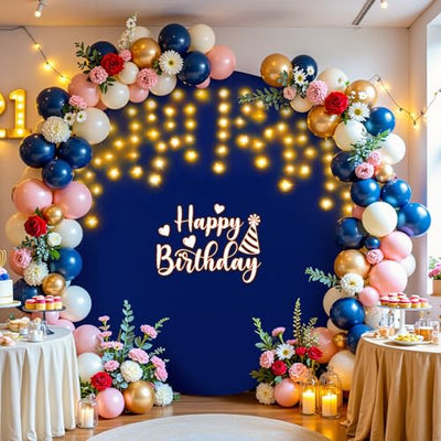 7.2 ft White Round Backdrop Cover with Lights Circle Wedding Arch Backdrop Cover with Fairy Lights for Bridal Shower Ceremony Birthday Baby Shower Photography Photo Shoot Background Decorations - Backdrop Bliss7.2 ft White Round Backdrop Cover with Lights Circle Wedding Arch Backdrop Cover with Fairy Lights for Bridal Shower Ceremony Birthday Baby Shower Photography Photo Shoot Background Decorations