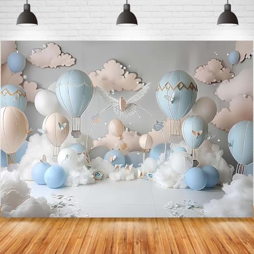 Dreamy Hot Air Balloon Backdrop Up Up and Away Adventure Photography Background Sky Clouds Travel Begins Baby Shower Decor Kids First Birthday Party Background Newborn Birthday Party Banner (7x5feet) - Backdrop BlissDreamy Hot Air Balloon Backdrop Up Up and Away Adventure Photography Background Sky Clouds Travel Begins Baby Shower Decor Kids First Birthday Party Background Newborn Birthday Party Banner (7x5feet)