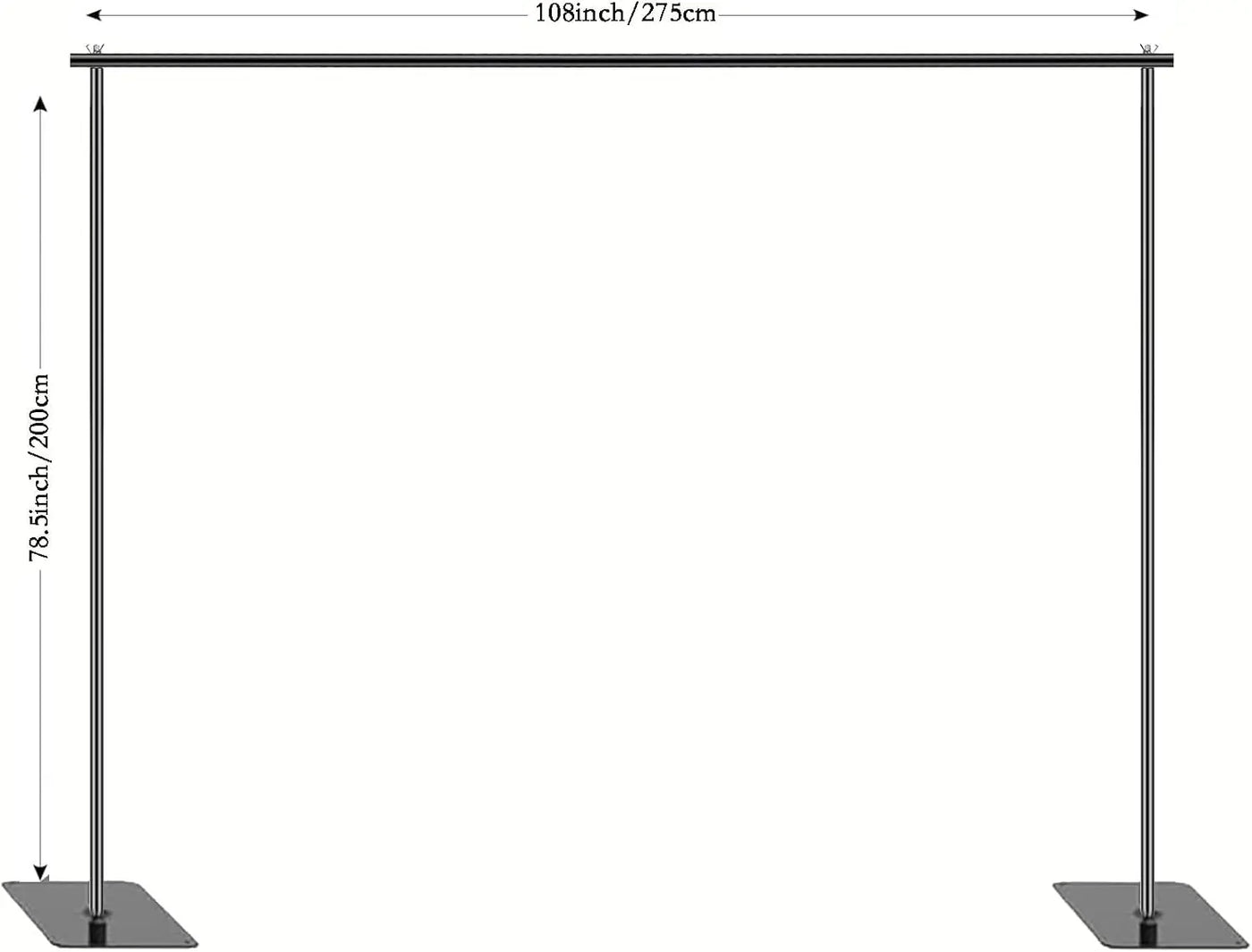 Backdrop Stand, 6.5ft Height 9ft Width Adjustable Photography Background Support Poles with Heavy Duty Flat Base, Photo Metal Steel Pipe and Drape Frame Kit for Parties Birthday Wedding - Backdrop BlissBackdrop Stand, 6.5ft Height 9ft Width Adjustable Photography Background Support Poles with Heavy Duty Flat Base, Photo Metal Steel Pipe and Drape Frame Kit for Parties Birthday Wedding