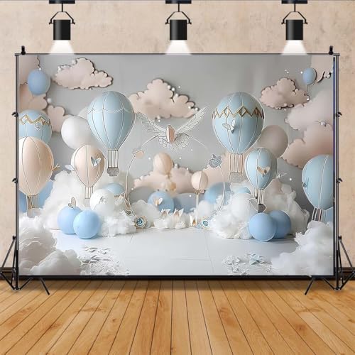 Dreamy Hot Air Balloon Backdrop Up Up and Away Adventure Photography Background Sky Clouds Travel Begins Baby Shower Decor Kids First Birthday Party Background Newborn Birthday Party Banner (7x5feet) - Backdrop BlissDreamy Hot Air Balloon Backdrop Up Up and Away Adventure Photography Background Sky Clouds Travel Begins Baby Shower Decor Kids First Birthday Party Background Newborn Birthday Party Banner (7x5feet)