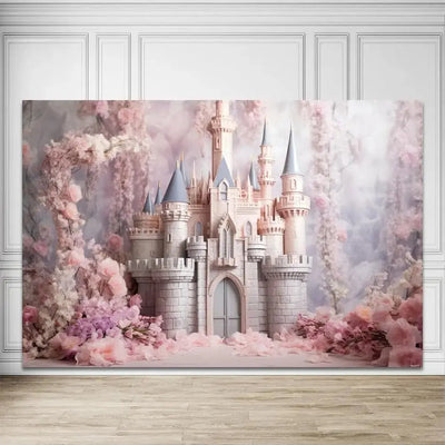 Floral Castle Backdrop for Photography Pink Flowers Royal Princess Background Girls Women Portrait Backgrounds Newborn One Year Old Banner Birthday Photoshoot Decorations 71X47inch - Backdrop BlissFloral Castle Backdrop for Photography Pink Flowers Royal Princess Background Girls Women Portrait Backgrounds Newborn One Year Old Banner Birthday Photoshoot Decorations 71X47inch