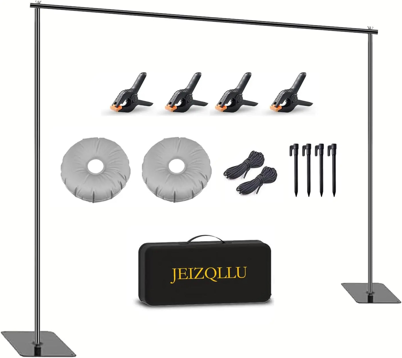 Backdrop Stand, 6.5ft Height 9ft Width Adjustable Photography Background Support Poles with Heavy Duty Flat Base, Photo Metal Steel Pipe and Drape Frame Kit for Parties Birthday Wedding - Backdrop BlissBackdrop Stand, 6.5ft Height 9ft Width Adjustable Photography Background Support Poles with Heavy Duty Flat Base, Photo Metal Steel Pipe and Drape Frame Kit for Parties Birthday Wedding