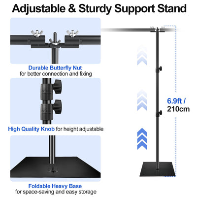 EMART 8.5x20ft(HxW) Photography Backdrop Stand for Parties, Adjustable Photo Pipe and Drape Background Back Drop Holder Frame Kit with Heavy Duty Metal Steel Base for Birthday Wedding - Black - Backdrop BlissEMART 8.5x20ft(HxW) Photography Backdrop Stand for Parties, Adjustable Photo Pipe and Drape Background Back Drop Holder Frame Kit with Heavy Duty Metal Steel Base for Birthday Wedding - Black