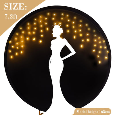 7.2 ft White Round Backdrop Cover with Lights Circle Wedding Arch Backdrop Cover with Fairy Lights for Bridal Shower Ceremony Birthday Baby Shower Photography Photo Shoot Background Decorations - Backdrop Bliss7.2 ft White Round Backdrop Cover with Lights Circle Wedding Arch Backdrop Cover with Fairy Lights for Bridal Shower Ceremony Birthday Baby Shower Photography Photo Shoot Background Decorations