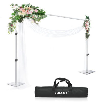 EMART Backdrop Stand, 6.5x10 ft Adjustable Photo Background Pipe and Drape Photography Kit with Heavy Duty Metal Flat Base for Parties, Wedding, Video Studio, Birthday - Black - Backdrop BlissEMART Backdrop Stand, 6.5x10 ft Adjustable Photo Background Pipe and Drape Photography Kit with Heavy Duty Metal Flat Base for Parties, Wedding, Video Studio, Birthday - Black
