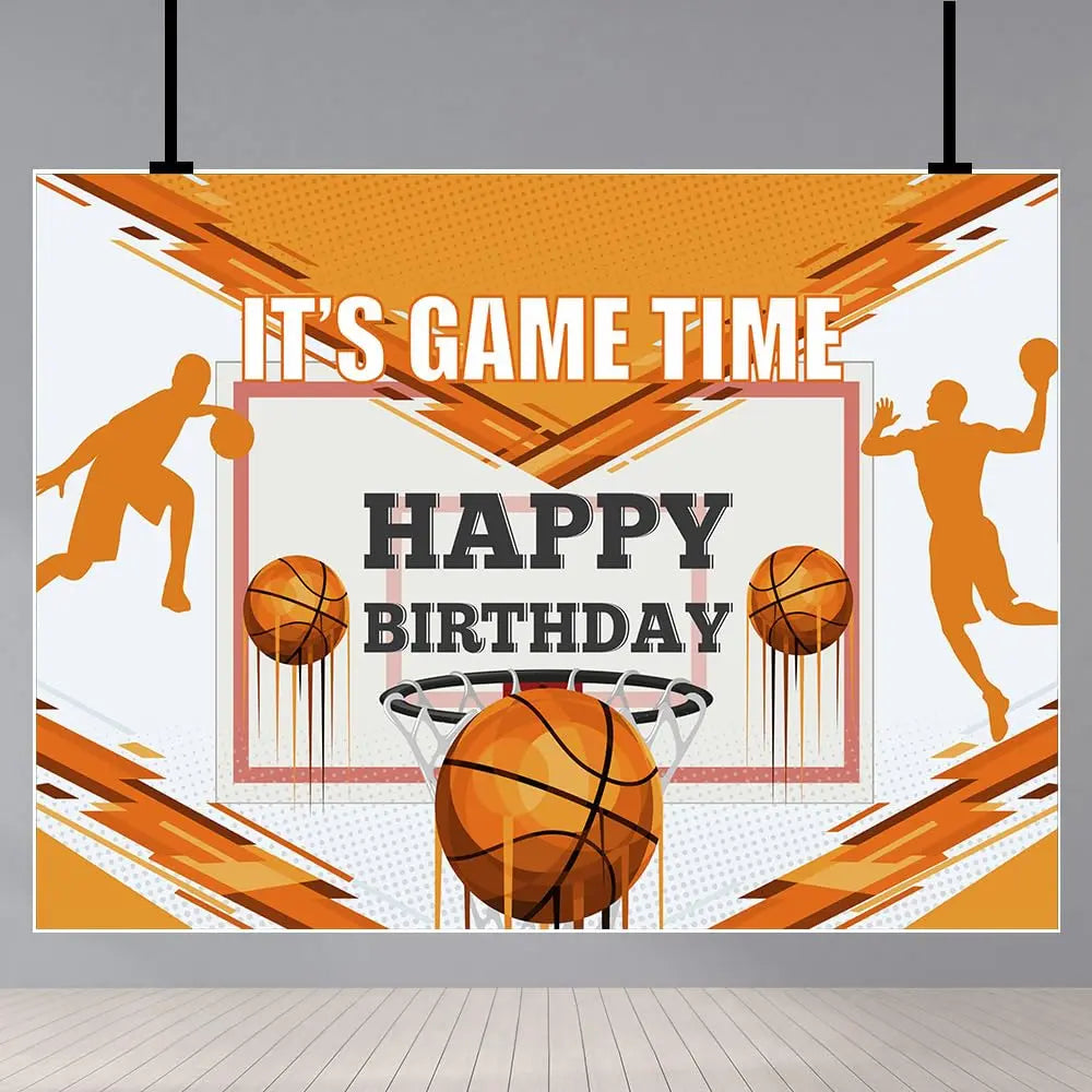 Football Happy Birthday Backdrop Banner Game Time Photography Background Fire Football Basketball Soccer Birthday Banner Decoration 7x5Ft Backdrop Bliss