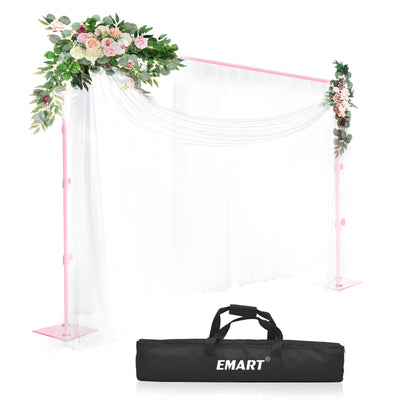 EMART Backdrop Stand, 6.5x10 ft Adjustable Photo Background Pipe and Drape Photography Kit with Heavy Duty Metal Flat Base for Parties, Wedding, Video Studio, Birthday - Black - Backdrop BlissEMART Backdrop Stand, 6.5x10 ft Adjustable Photo Background Pipe and Drape Photography Kit with Heavy Duty Metal Flat Base for Parties, Wedding, Video Studio, Birthday - Black