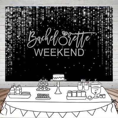 Mocsicka Bachelorette Weekend Backdrop Black Gold Bachelorette Party Photography Background Glitter Bokeh Bachelorette Party Decorations Cake Table Banner Photo Studio Props (10x6.5ft) - Backdrop BlissMocsicka Bachelorette Weekend Backdrop Black Gold Bachelorette Party Photography Background Glitter Bokeh Bachelorette Party Decorations Cake Table Banner Photo Studio Props (10x6.5ft)
