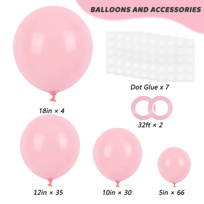 RUBFAC 135pcs Gold Balloons Different Sizes 18 12 10 5 Inch for Garland Arch, Latex Metallic Balloon for Birthday Graduation Party Wedding Decorations Backdrop Bliss