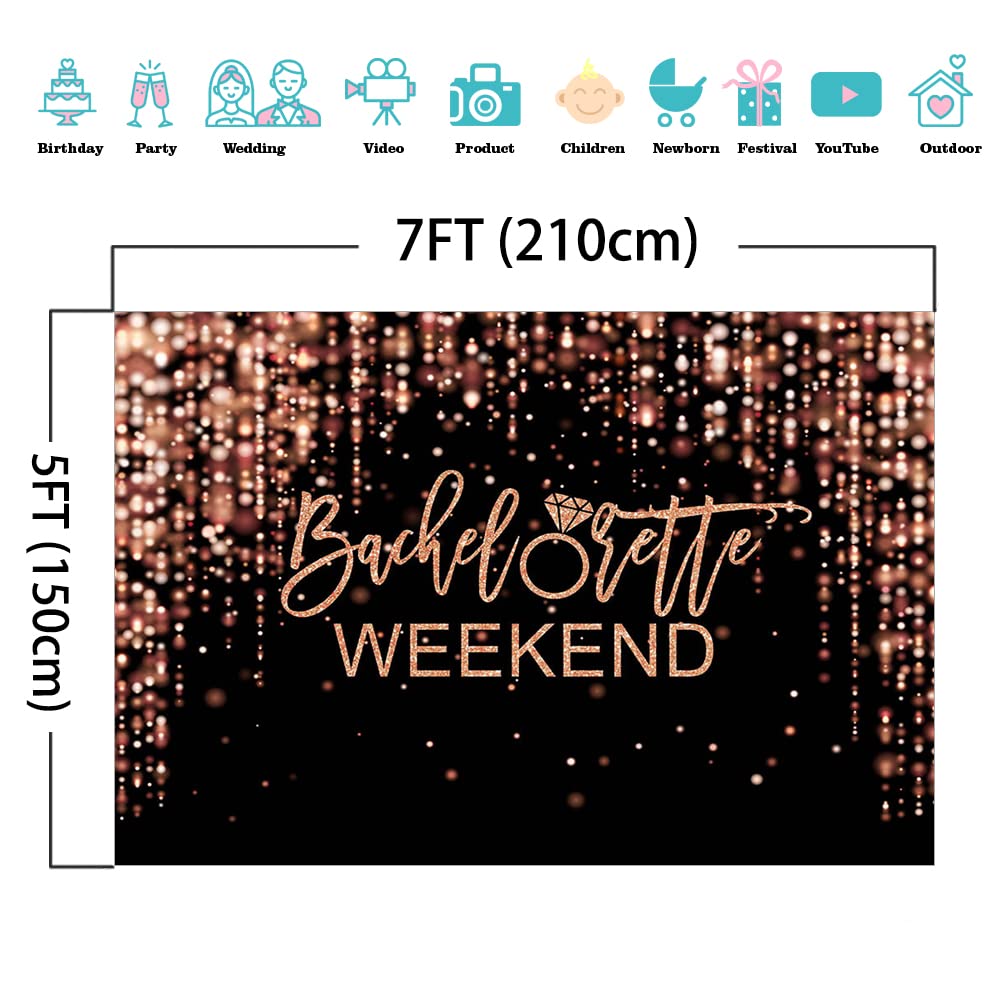 Mocsicka Bachelorette Weekend Backdrop Black Gold Bachelorette Party Photography Background Glitter Bokeh Bachelorette Party Decorations Cake Table Banner Photo Studio Props (10x6.5ft) - Backdrop BlissMocsicka Bachelorette Weekend Backdrop Black Gold Bachelorette Party Photography Background Glitter Bokeh Bachelorette Party Decorations Cake Table Banner Photo Studio Props (10x6.5ft)