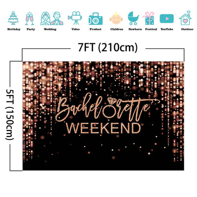 Mocsicka Bachelorette Weekend Backdrop Black Gold Bachelorette Party Photography Background Glitter Bokeh Bachelorette Party Decorations Cake Table Banner Photo Studio Props (10x6.5ft) - Backdrop BlissMocsicka Bachelorette Weekend Backdrop Black Gold Bachelorette Party Photography Background Glitter Bokeh Bachelorette Party Decorations Cake Table Banner Photo Studio Props (10x6.5ft)