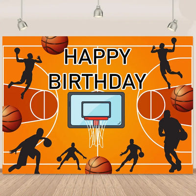 Football Happy Birthday Backdrop Banner Game Time Photography Background Fire Football Basketball Soccer Birthday Banner Decoration 7x5Ft Backdrop Bliss