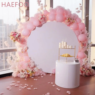 7.2FT Navy Blue Round Backdrop Cover for 5 to 7.2ft Circle Arch Stand - Haefoo Back to School Decoration Circle Backdrop Cover for Birthday, Wedding, Baby Shower Photography Background Party Decor Backdrop Bliss