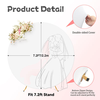 7.5FT Royal Blue Round Wedding Backdrop Cover,Circle Balloon Arch Backgound Stand Cover for Birthday Party Baby Shower Halloween Decoration (Royal Blue) - Backdrop Bliss7.5FT Royal Blue Round Wedding Backdrop Cover,Circle Balloon Arch Backgound Stand Cover for Birthday Party Baby Shower Halloween Decoration (Royal Blue)