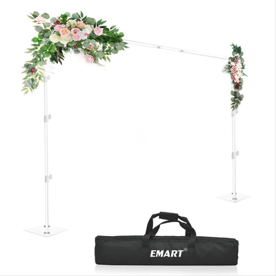 EMART Backdrop Stand, 6.5x10 ft Adjustable Photo Background Pipe and Drape Photography Kit with Heavy Duty Metal Flat Base for Parties, Wedding, Video Studio, Birthday - Black - Backdrop BlissEMART Backdrop Stand, 6.5x10 ft Adjustable Photo Background Pipe and Drape Photography Kit with Heavy Duty Metal Flat Base for Parties, Wedding, Video Studio, Birthday - Black