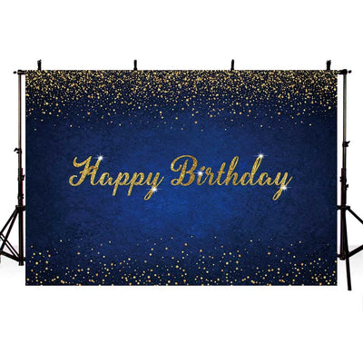 7x5ft Dark Blue Birthday Backdrop Happy Birthday Background Banner Dark Blue Gold Dots Photography Background Blue Birthday Party Decorations Banner - Backdrop Bliss7x5ft Dark Blue Birthday Backdrop Happy Birthday Background Banner Dark Blue Gold Dots Photography Background Blue Birthday Party Decorations Banner