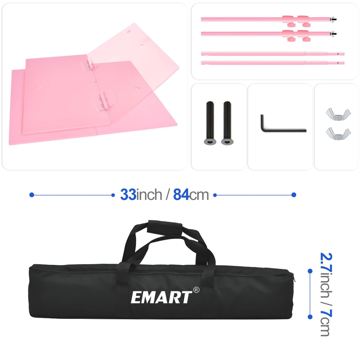 EMART Backdrop Stand, 6.5x10 ft Adjustable Photo Background Pipe and Drape Photography Kit with Heavy Duty Metal Flat Base for Parties, Wedding, Video Studio, Birthday - Black - Backdrop BlissEMART Backdrop Stand, 6.5x10 ft Adjustable Photo Background Pipe and Drape Photography Kit with Heavy Duty Metal Flat Base for Parties, Wedding, Video Studio, Birthday - Black