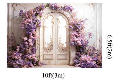 Kate 10x6.5ft Spring Garden Purple Flowers Wedding Photo Backdrops for Photography Arch Door Romantic European Wall Kids Birthday Photographic Background Photocall - Backdrop BlissKate 10x6.5ft Spring Garden Purple Flowers Wedding Photo Backdrops for Photography Arch Door Romantic European Wall Kids Birthday Photographic Background Photocall