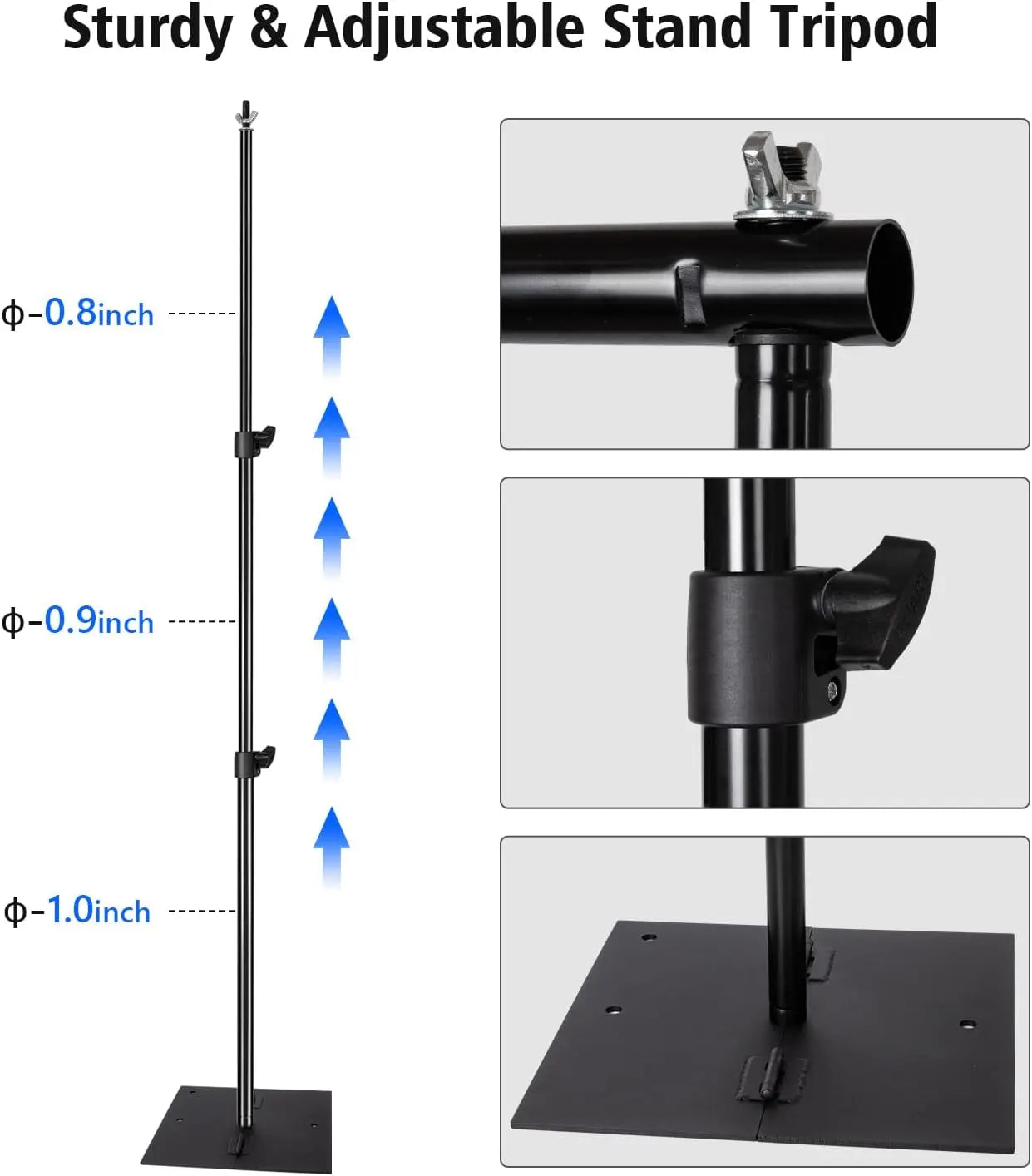 Pipe and Drape Photography Backdrop Stand Kit Adjustable Photo Background Stand 10ft x 6.5ft with Metal Base for Parties Weddings Birthday Party Events Photo Booth Backdrop Bliss