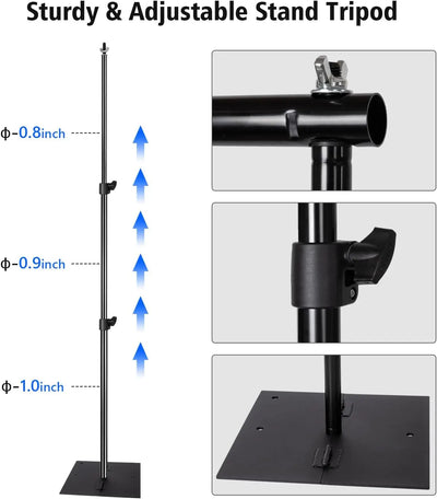 Pipe and Drape Photography Backdrop Stand Kit Adjustable Photo Background Stand 10ft x 6.5ft with Metal Base for Parties Weddings Birthday Party Events Photo Booth Backdrop Bliss