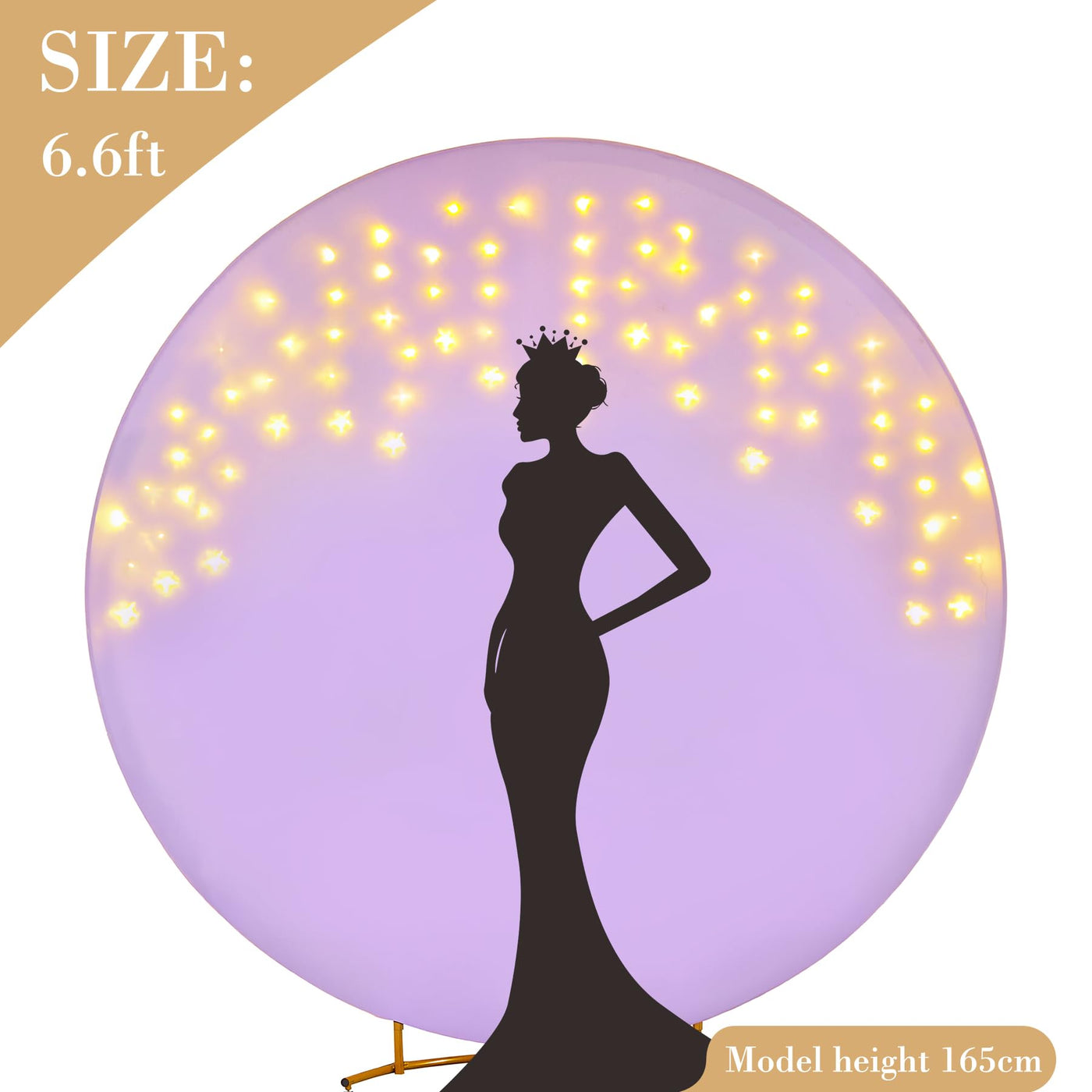 7.2 ft White Round Backdrop Cover with Lights Circle Wedding Arch Backdrop Cover with Fairy Lights for Bridal Shower Ceremony Birthday Baby Shower Photography Photo Shoot Background Decorations - Backdrop Bliss7.2 ft White Round Backdrop Cover with Lights Circle Wedding Arch Backdrop Cover with Fairy Lights for Bridal Shower Ceremony Birthday Baby Shower Photography Photo Shoot Background Decorations