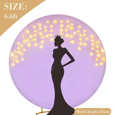 7.2 ft White Round Backdrop Cover with Lights Circle Wedding Arch Backdrop Cover with Fairy Lights for Bridal Shower Ceremony Birthday Baby Shower Photography Photo Shoot Background Decorations - Backdrop Bliss7.2 ft White Round Backdrop Cover with Lights Circle Wedding Arch Backdrop Cover with Fairy Lights for Bridal Shower Ceremony Birthday Baby Shower Photography Photo Shoot Background Decorations