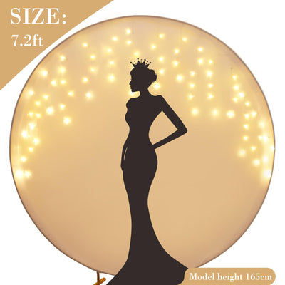 7.2 ft White Round Backdrop Cover with Lights Circle Wedding Arch Backdrop Cover with Fairy Lights for Bridal Shower Ceremony Birthday Baby Shower Photography Photo Shoot Background Decorations - Backdrop Bliss7.2 ft White Round Backdrop Cover with Lights Circle Wedding Arch Backdrop Cover with Fairy Lights for Bridal Shower Ceremony Birthday Baby Shower Photography Photo Shoot Background Decorations