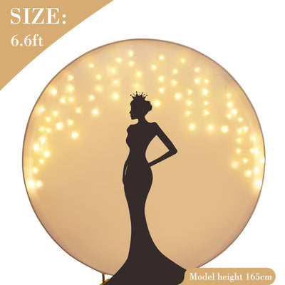 7.2 ft White Round Backdrop Cover with Lights Circle Wedding Arch Backdrop Cover with Fairy Lights for Bridal Shower Ceremony Birthday Baby Shower Photography Photo Shoot Background Decorations - Backdrop Bliss7.2 ft White Round Backdrop Cover with Lights Circle Wedding Arch Backdrop Cover with Fairy Lights for Bridal Shower Ceremony Birthday Baby Shower Photography Photo Shoot Background Decorations