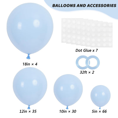 RUBFAC 135pcs Gold Balloons Different Sizes 18 12 10 5 Inch for Garland Arch, Latex Metallic Balloon for Birthday Graduation Party Wedding Decorations Backdrop Bliss